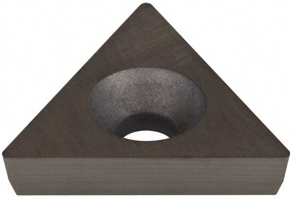 Hertel - TD6P1 Grade HT410B Carbide Boring Insert - Uncoated, 60° Triangle, 11° Relief Angle, 3/8" Inscr Circle, 1/8" Thick, 1/64" Corner Radius - Benchmark Tooling