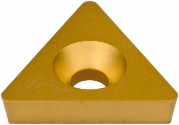 Hertel - TD6P2 Grade HC620B Carbide Boring Insert - TIN/TIC/TICN/TIN Finish, 60° Triangle, 11° Relief Angle, 3/8" Inscr Circle, 1/8" Thick, 1/32" Corner Radius - Benchmark Tooling