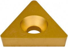 Hertel - TD6P2 Grade HC620B Carbide Boring Insert - TIN/TIC/TICN/TIN Finish, 60° Triangle, 11° Relief Angle, 3/8" Inscr Circle, 1/8" Thick, 1/32" Corner Radius - Benchmark Tooling