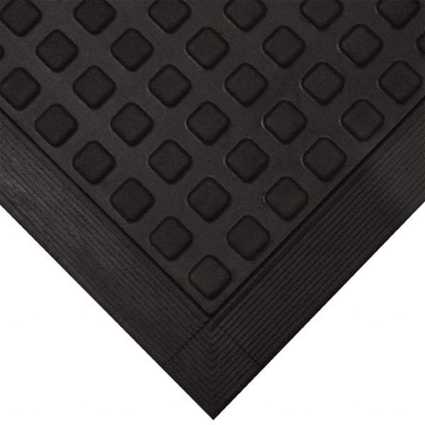 Wearwell - 3' Long x 2' Wide x 5/8" Thick, Anti-Fatigue Modular Matting Tiles - Black, For Dry Areas, Series 502 - Benchmark Tooling