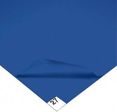 Wearwell - 5' Long x 3' Wide x 1/8" Thick, Dry Environment, Smooth Pattern Clean Room Matting - Tacky Sheets, Blue, 30 Layers per Mat, Series 095 - Benchmark Tooling