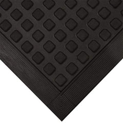 Wearwell - 5' Long x 2' Wide x 5/8" Thick, Anti-Fatigue Modular Matting Tiles - 1 Interlocking Side, Black, For Dry Areas, Series 502 - Benchmark Tooling