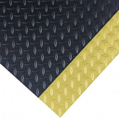 Wearwell - 75 Ft. Long x 3 Ft. Wide x 1/4 Inch Thick, Vinyl, Diamond Plate Surface Switchboard Matting - 30,000 V Max Dielectric Strength, 17,000 V Max Recommended Use, Black with Yellow Borders - Benchmark Tooling
