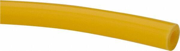 Made in USA - 1/8" ID x 1/4" OD, 1/16" Wall Thickness, Cut to Length (100' Standard Length) LLDPE Tube - Yellow, 358 Max psi, 44 Shore D Hardness - Benchmark Tooling