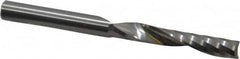 Onsrud - 1/4" Cutting Diam x 1-1/2" Length of Cut, 1 Flute, Upcut Spiral Router Bit - Uncoated, Right Hand Cut, Solid Carbide, 3" OAL x 1/4" Shank Diam, Single Edge, 21° Helix Angle - Benchmark Tooling