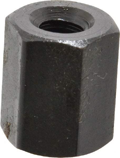 Gibraltar - 1/4-20 UNC, 5/8" OAL Steel Standard Coupling Nut - Black Oxide Coated, 1/2" Width Across Flats - Benchmark Tooling