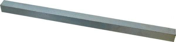 Made in USA - 12" Long x 5/8" High x 5/8" Wide, Zinc-Plated Undersized Key Stock - C1018 Steel - Benchmark Tooling