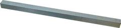 Made in USA - 12" Long x 5/8" High x 5/8" Wide, Zinc-Plated Undersized Key Stock - C1018 Steel - Benchmark Tooling