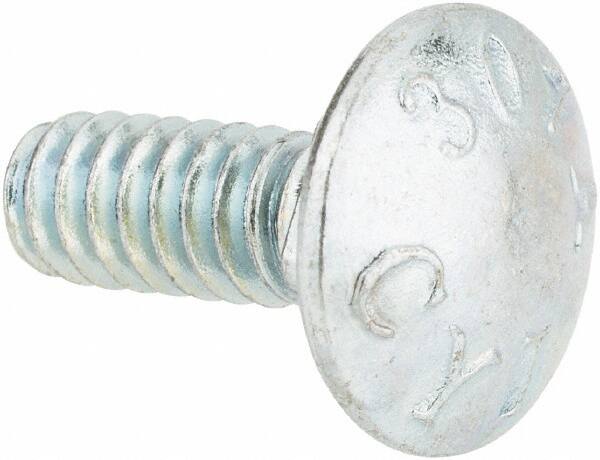 Value Collection - #10-24 UNC 1/2" Length Under Head, Standard Square Neck, Carriage Bolt - Grade 2 Steel, Zinc-Plated Finish - Benchmark Tooling