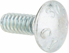 Value Collection - #10-24 UNC 1/2" Length Under Head, Standard Square Neck, Carriage Bolt - Grade 2 Steel, Zinc-Plated Finish - Benchmark Tooling