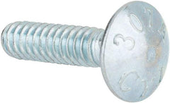 Value Collection - #10-24 UNC 3/4" Length Under Head, Standard Square Neck, Carriage Bolt - Grade 2 Steel, Zinc-Plated Finish - Benchmark Tooling