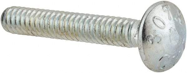 Value Collection - #10-24 UNC 1-1/4" Length Under Head, Standard Square Neck, Carriage Bolt - Grade 2 Steel, Zinc-Plated Finish - Benchmark Tooling