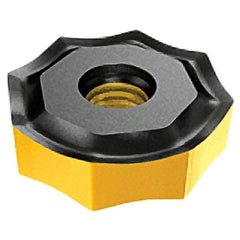 Iscar - ONMU080608 HP Grade IC28 Carbide Milling Insert - Uncoated, 0.2362" Thick, 0.7953" Inscribed Circle, 0.8mm Corner Radius - Benchmark Tooling