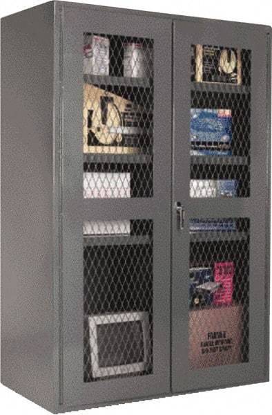 Durham - 4 Shelf Visible Storage Cabinet - Steel, 36" Wide x 18" Deep x 72" High, Gray - Benchmark Tooling