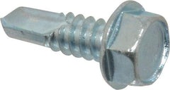 Value Collection - 5/16", Hex Washer Head, Hex Drive, 1" Length Under Head, #3 Point, Self Drilling Screw - Grade 1016-1024 Steel, Zinc-Plated Finish - Benchmark Tooling