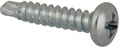 Value Collection - #6, Pan Head, Phillips Drive, 3/4" Length Under Head, #2 Point, Self Drilling Screw - Grade 1016-1024 Steel, Zinc-Plated Finish - Benchmark Tooling