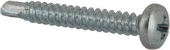 Value Collection - #8, Pan Head, Phillips Drive, 1-1/4" Length Under Head, #2 Point, Self Drilling Screw - Grade 1016-1024 Steel, Zinc-Plated Finish - Benchmark Tooling