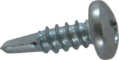Value Collection - #10, Pan Head, Phillips Drive, 5/8" Length Under Head, #2 Point, Self Drilling Screw - Grade 1016-1024 Steel, Zinc-Plated Finish - Benchmark Tooling