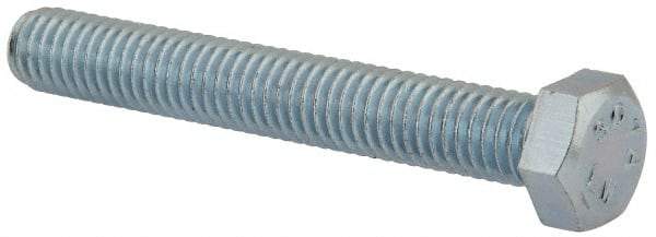 Value Collection - 3/8-16 UNC, 2-3/4" Length Under Head Hex Head Cap Screw - Fully Threaded, Grade 2 Steel, Zinc-Plated Finish, 9/16" Hex - Benchmark Tooling
