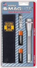 Mag-Lite - Krypton Bulb, 14 Lumens, Mini Flashlight - Gray Aluminum Body, 2 AA Alkaline Batteries Included - Benchmark Tooling