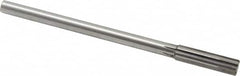 Made in USA - 0.521" Carbide-Tipped 6 Flute Chucking Reamer - Straight Flute, 7/16" Straight Shank, 2" Flute Length, 8" OAL - Benchmark Tooling
