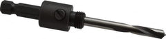 Starrett - 9/16 to 1-3/16" Tool Diam Compatibility, Straight Shank, Carbide-Tipped Integral Pilot Drill, Hole Cutting Tool Arbor - 3/8" Min Chuck, Hex Shank Cross Section, Threaded Shank Attachment, For SH, DH, CT & D Hole Saws - Benchmark Tooling