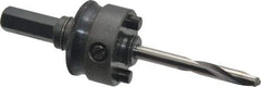 Starrett - 1-1/4 to 8-9/32" Tool Diam Compatibility, Straight Shank, Carbide-Tipped Integral Pilot Drill, Hole Cutting Tool Arbor - 1/2" Min Chuck, Hex Shank Cross Section, Threaded Shank Attachment, For SH, DH, CT & D Hole Saws - Benchmark Tooling