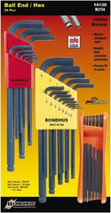 Bondhus - Hex Key Sets - MP.050-3/8/1.5-1MM TRIPLE PK L-WRNCHS ST - Benchmark Tooling