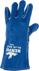 MCR Safety - Size L Jersey Lined Cowhide Welding Glove - Blue, Left Hand - Benchmark Tooling
