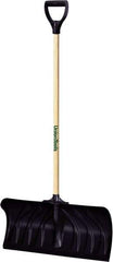 UnionTools - 24 Inch Wide Blade x 11 Inch High Blade Pusher Snow Shovel - 45 Inch Long Hardwood Handle - Benchmark Tooling