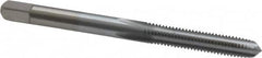 Made in USA - #10-32 UNF 3B 4 Flute Chrome Finish High Speed Steel Straight Flute Standard Hand Tap - Plug, Right Hand Thread, 2-3/8" OAL, 7/8" Thread Length, H2 Limit, Oversize - Exact Industrial Supply