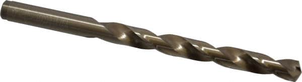 Cleveland - 8.03mm 135° Cobalt Jobber Drill - Oxide/Gold Finish, Right Hand Cut, Spiral Flute, Straight Shank, 4-1/2" OAL, Split Point - Benchmark Tooling