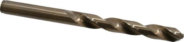 Cleveland - 9.5mm 135° Cobalt Jobber Drill - Oxide/Gold Finish, Right Hand Cut, Spiral Flute, Straight Shank, 4.92" OAL, Split Point - Benchmark Tooling