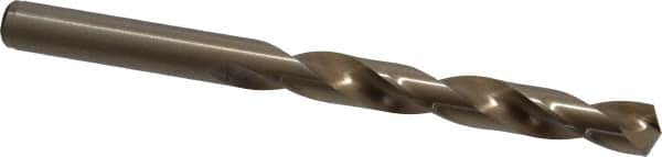 Cleveland - 11mm 135° Cobalt Jobber Drill - Oxide/Gold Finish, Right Hand Cut, Spiral Flute, Straight Shank, 5.59" OAL, Split Point - Benchmark Tooling