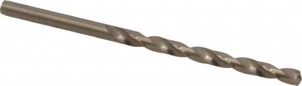 Cleveland - #18 135° Cobalt Jobber Drill - Oxide/Gold Finish, Right Hand Cut, Spiral Flute, Straight Shank, 3-1/4" OAL, Split Point - Benchmark Tooling