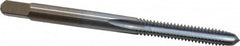 Made in USA - #8-32 UNC 2B 4 Flute Chrome Finish High Speed Steel Straight Flute Standard Hand Tap - Plug, Right Hand Thread, 2-1/8" OAL, 3/4" Thread Length, H3 Limit, Oversize - Exact Industrial Supply