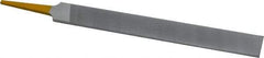 PFERD - 8" Swiss Pattern Hand File - Double Cut, 25/32" Width Diam x 7/32" Thick, With Tang - Benchmark Tooling