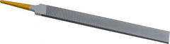 PFERD - 8" Swiss Pattern Hand File - Double Cut, 25/32" Width Diam x 7/32" Thick, With Tang - Benchmark Tooling