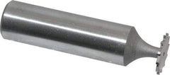 Whitney Tool Co. - 1/2" Diam x 1/32" Face Width, Cobalt, 12 Teeth, Shank Connection Woodruff Keyseat Cutter - Uncoated, 2-1/32" OAL x 1/2" Shank, Straight Teeth - Benchmark Tooling