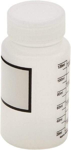 Dynalon Labware - 125 mL Wide-Mouth Bottle - Polypropylene, Translucent, 3.9" High x 2" Diam, 38mm Cap - Benchmark Tooling