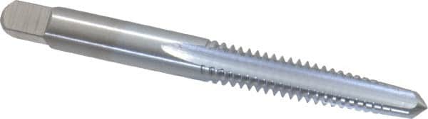 Made in USA - 1/4-20 UNC 4 Flute Chrome Finish High Speed Steel Straight Flute Standard Hand Tap - Taper, Right Hand Thread, 2-1/2" OAL, 1" Thread Length, H2 Limit, Oversize - Exact Industrial Supply