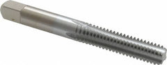 Made in USA - 5/16-18 UNC 4 Flute Chrome Finish High Speed Steel Straight Flute Standard Hand Tap - Bottoming, Right Hand Thread, 2-23/32" OAL, 1-1/8" Thread Length, H2 Limit, Oversize - Exact Industrial Supply