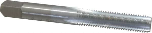 Made in USA - 5/16-24 UNF 3B 4 Flute Chrome Finish High Speed Steel Straight Flute Standard Hand Tap - Bottoming, Right Hand Thread, 2-23/32" OAL, 1-1/8" Thread Length, H3 Limit, Oversize - Exact Industrial Supply