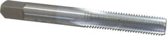 Made in USA - 5/16-24 UNF 3B 4 Flute Chrome Finish High Speed Steel Straight Flute Standard Hand Tap - Bottoming, Right Hand Thread, 2-23/32" OAL, 1-1/8" Thread Length, H3 Limit, Oversize - Exact Industrial Supply