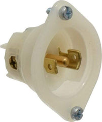 Leviton - 125/250 VAC, 15 Amp, ML-3P NEMA, Ungrounded Inlet - 3 Poles, 3 Wire, Male End, White, Steel - Benchmark Tooling