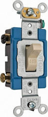 Leviton - 2 Pole, 120 to 277 VAC, 15 Amp, Industrial Grade, Toggle, Wall and Dimmer Light Switch - 1.31 Inch Wide x 4.06 Inch High - Benchmark Tooling