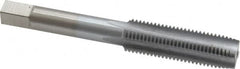 Made in USA - 7/16-20 UNF 4 Flute Chrome Finish High Speed Steel Straight Flute Standard Hand Tap - Plug, Right Hand Thread, 3-5/32" OAL, 1-7/16" Thread Length, H3 Limit, Oversize - Exact Industrial Supply