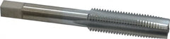 Made in USA - 7/16-20 UNF 4 Flute Chrome Finish High Speed Steel Straight Flute Standard Hand Tap - Taper, Right Hand Thread, 3-5/32" OAL, 1-7/16" Thread Length, H3 Limit, Oversize - Exact Industrial Supply