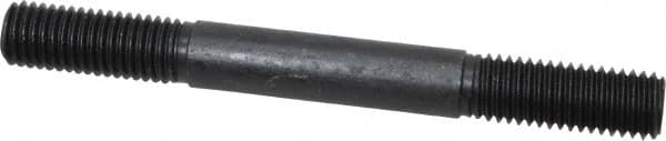 Gibraltar - 5/8-11 6" OAL Equal Double Threaded Stud - Alloy Steel, Black Oxide Finish, 1-3/4" Equal Thread Length - Benchmark Tooling