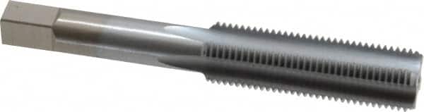 Made in USA - 1/2-20 UNF 3B 4 Flute Chrome Finish High Speed Steel Straight Flute Standard Hand Tap - Bottoming, Right Hand Thread, 3-3/8" OAL, 1-21/32" Thread Length, H3 Limit, Oversize - Exact Industrial Supply